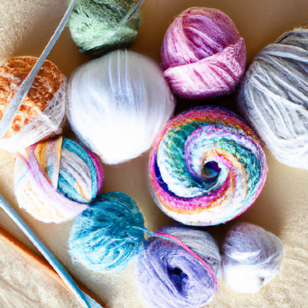 Pelotes de laine colorées et crochets en bambou — ambiance douce et minimaliste, parfait pour les amigurumis.